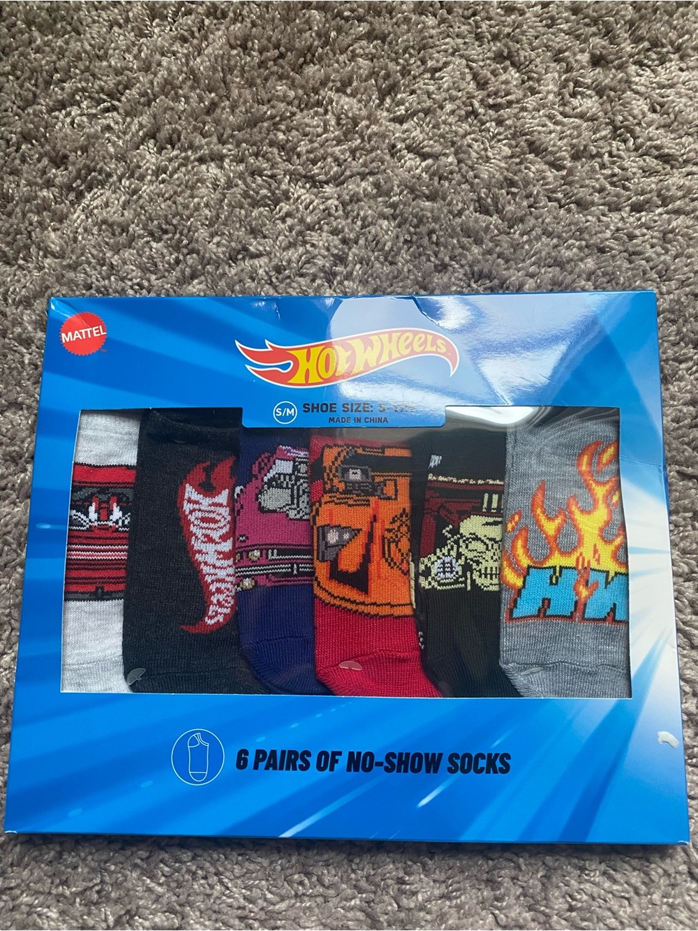 Hot Wheels Kids 6-Pack No-Show Socks - Multi Color